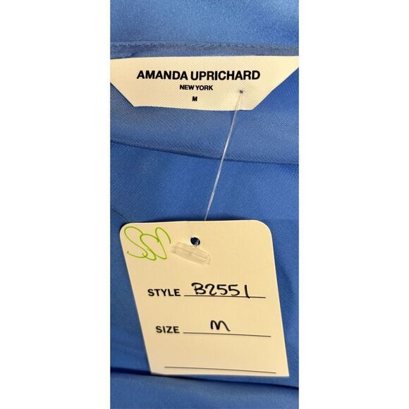 AMANDA UPRICHARD Winslow 100% Silk Dress in Atlantic Blue NWT Size Medium - Picture 4 of 5